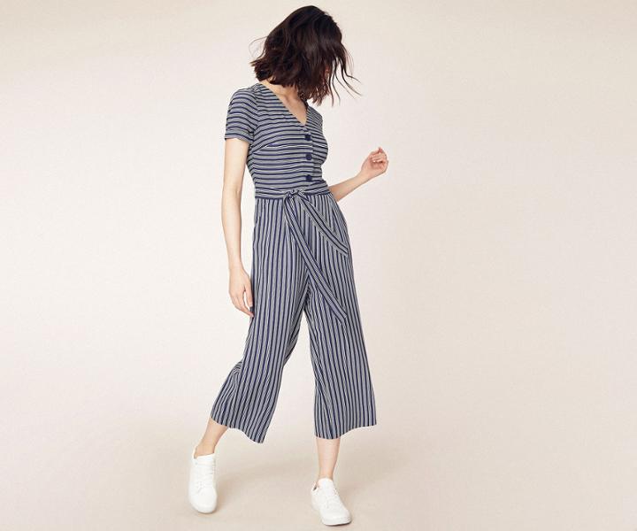Oasis Stripe Button Front Jumpsuit