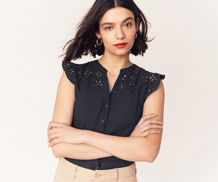 Oasis Broderie Trim Shirt