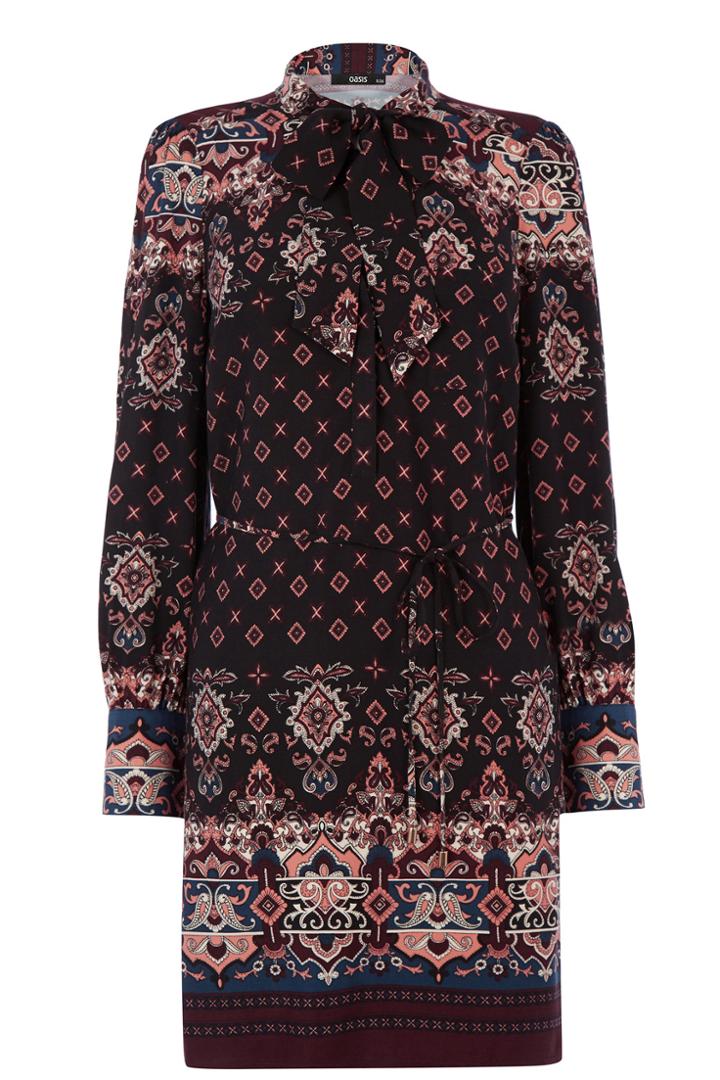 Oasis Artisan Pussy Bow Dress