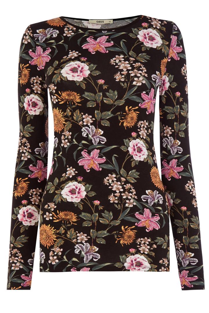 Oasis Floral Crew Neck Top