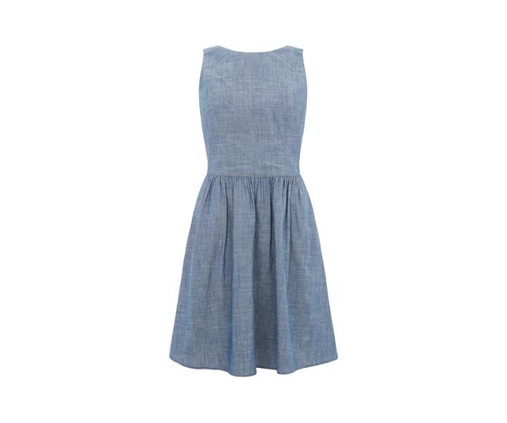 Oasis Chambray Tie Back Sun Dress