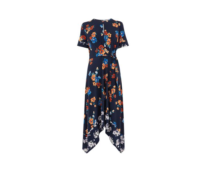 Oasis Print Hanky Hem Dress