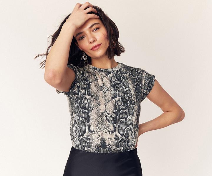 Oasis Snake Print T Shirt