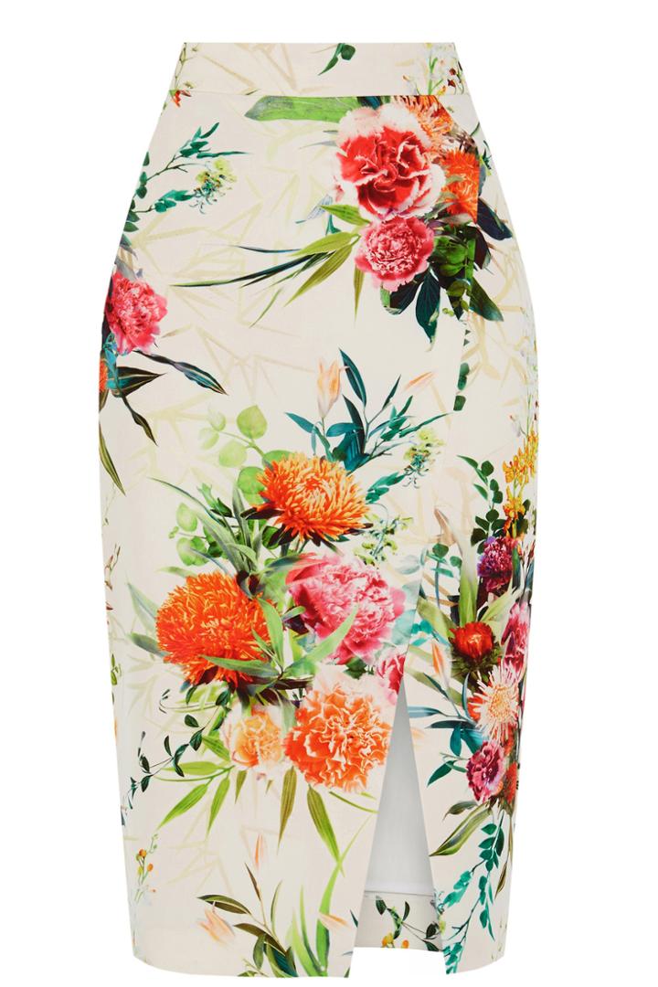 Oasis Floral Pencil Skirt