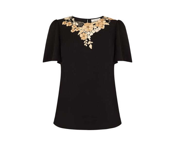 Oasis Lace Trim Angel Sleeve Top