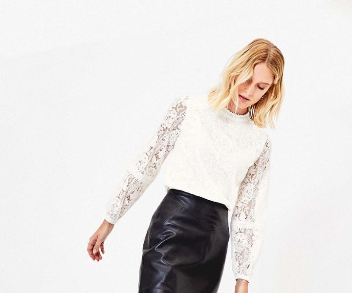 Oasis Lace Long Sleeve Blouse