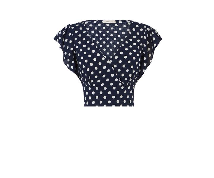 Oasis Spot Wrap Frill Crop Top