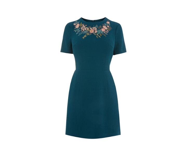 Oasis Ava Embroidered Dress Short