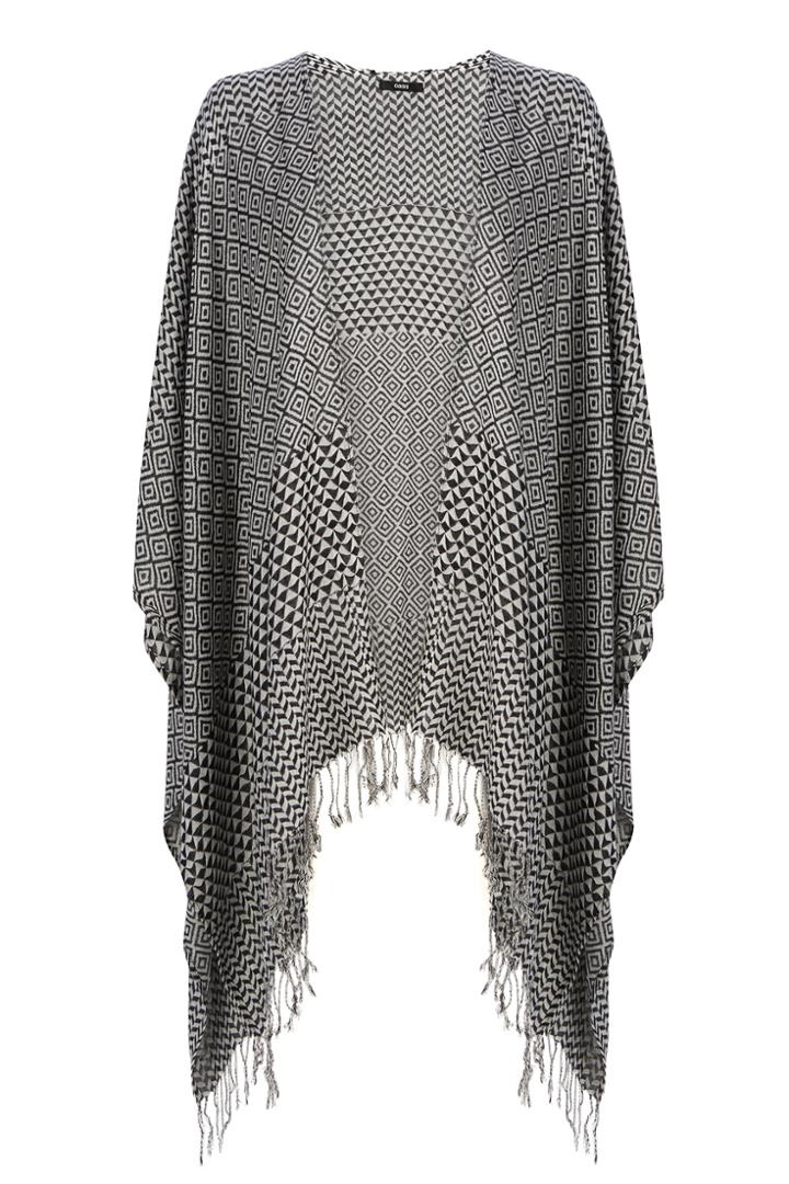 Oasis Aztec Fringed Wrap