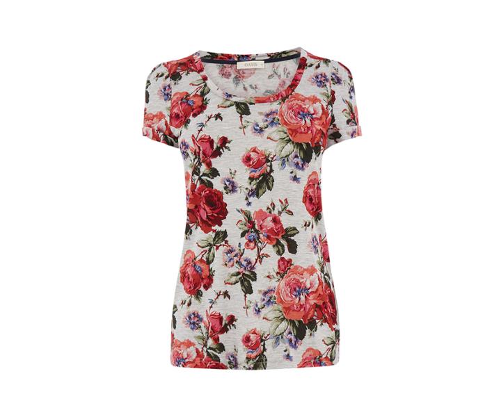 Oasis Coral Rose Tuck Sleeve Tee