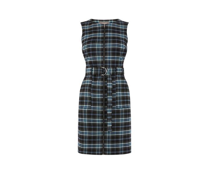 Oasis Cassie Check Zip Through Dress