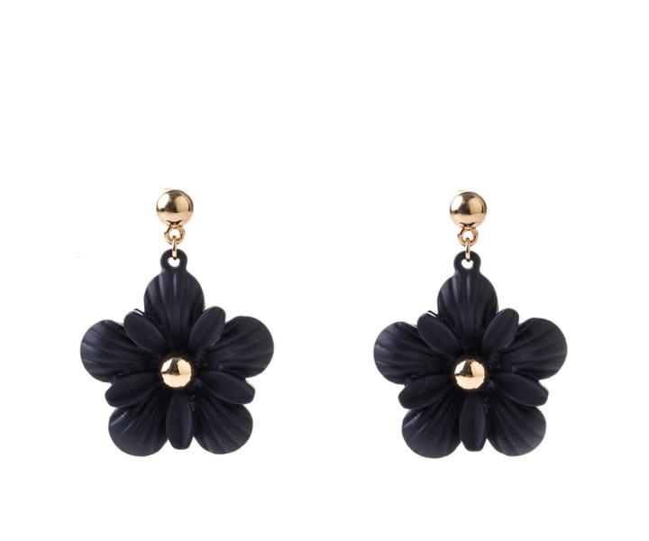 Oasis Navy Flower Drop Earrings