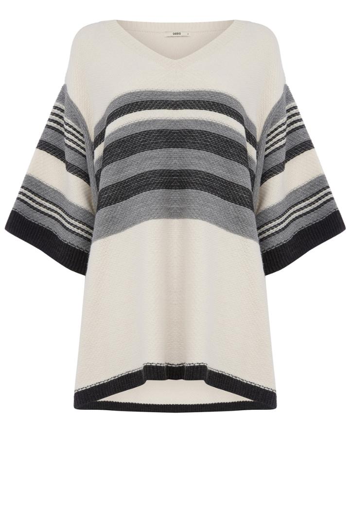 Oasis Placed Stripe Poncho