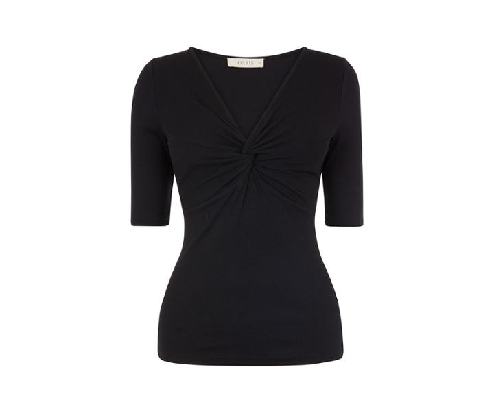 Oasis Knot Front Rib Top