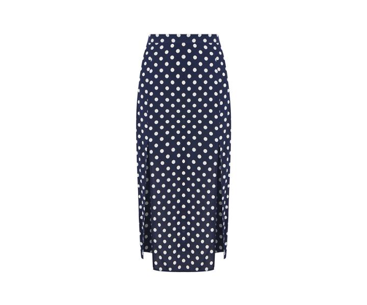 Oasis Spot Print Split Midi Skirt