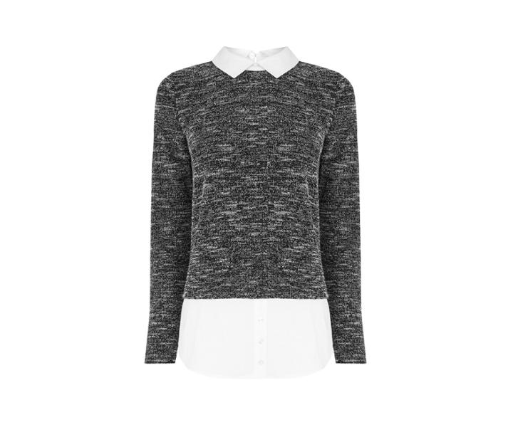 Oasis Tweed Shirt Tails Sweat