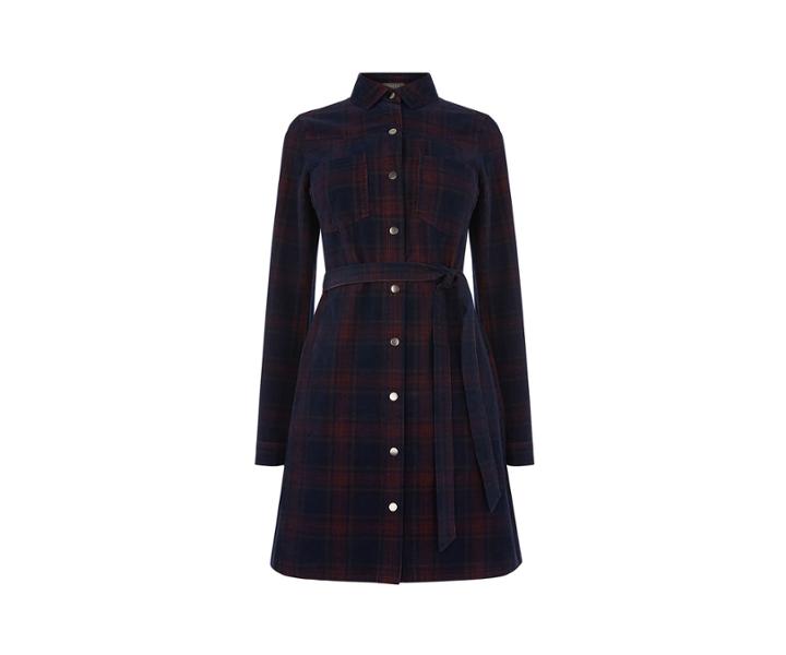 Oasis Check Cord Western Dress
