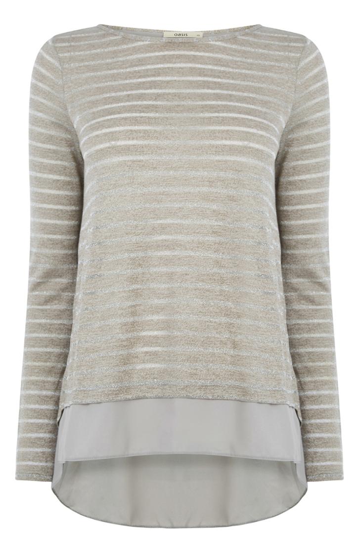 Oasis Stripe Split Back Top