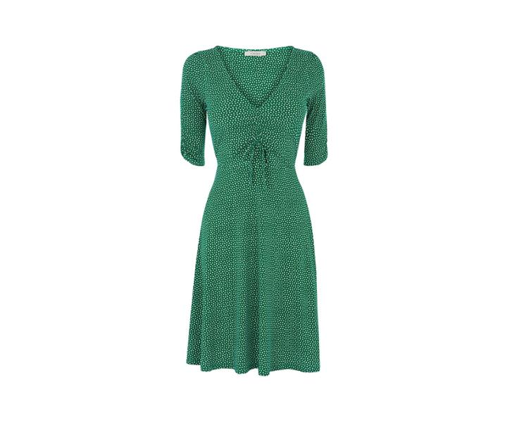 Oasis Spot Ruched Tea Dress