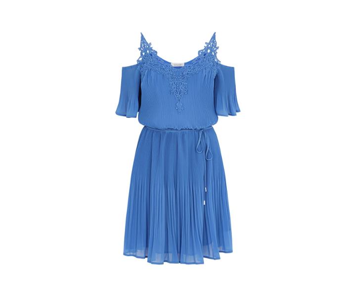 Oasis Cold Shoulder Pleat Dress