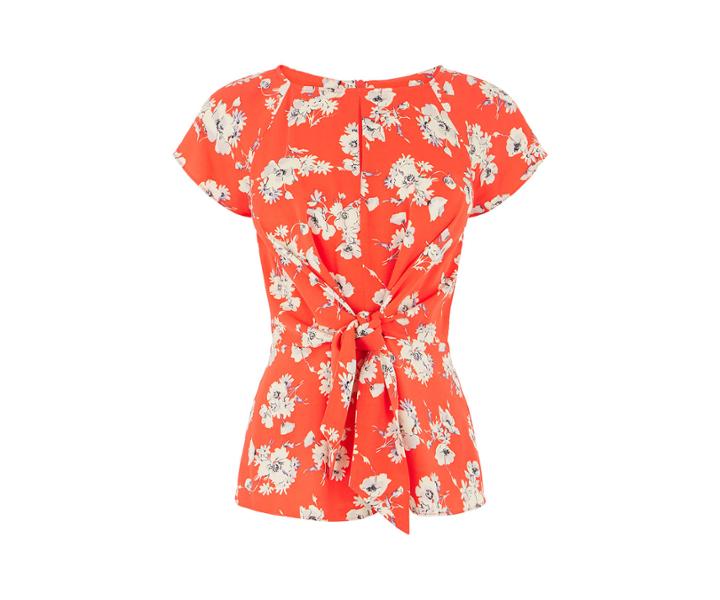 Oasis Floral Knot Front Top