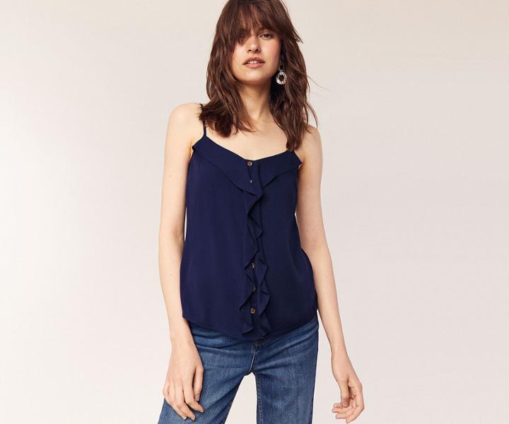 Oasis Button Frill Front Cami