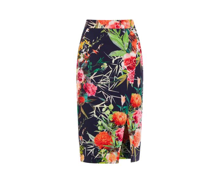 Oasis Midnight Citrus Pencil Skirt