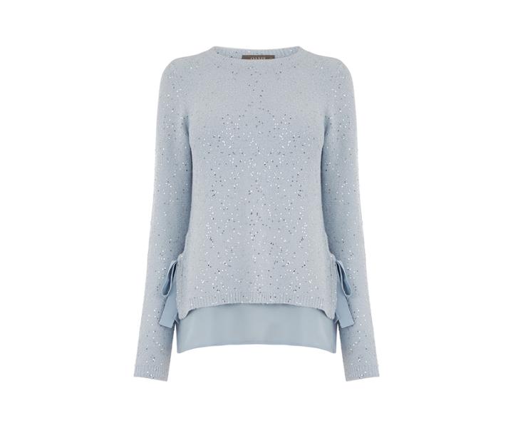 Oasis Sophie Sequin Woven Mix V Neck