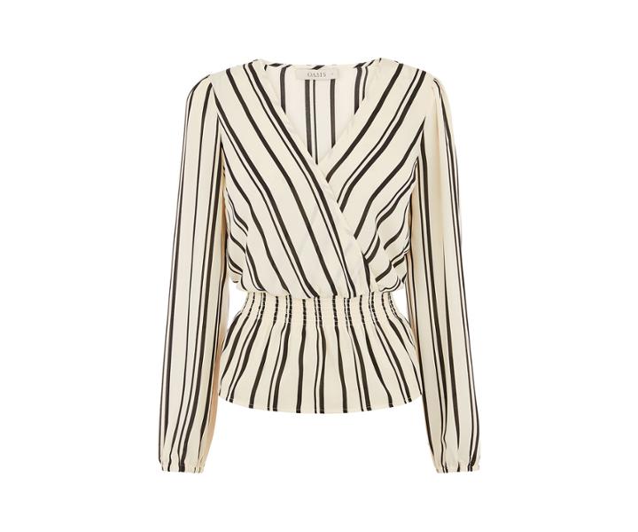 Oasis Stripe Wrap Blouse