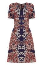 Oasis Paisley Viscose V Neck Skater