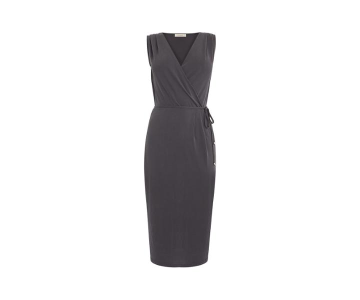 Oasis V Wrap Front Cupro Dress