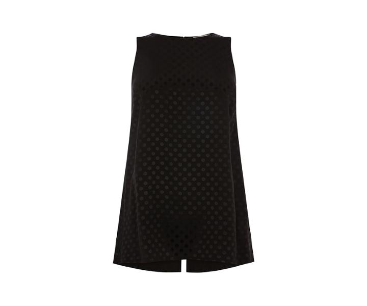 Oasis Spot Jacquard Dip Hem Top