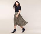 Oasis Curve Animal Pleated Skirt