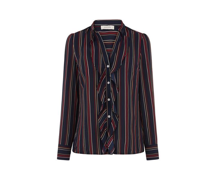 Oasis Stripe Frill Front Shirt