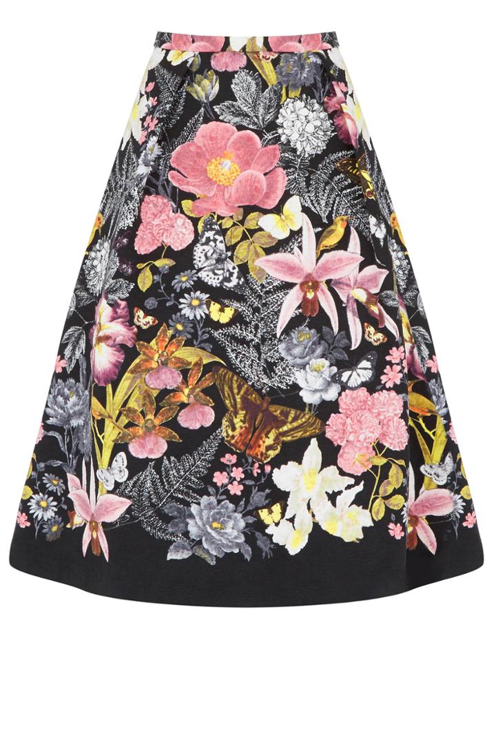 Oasis Petite Botanical Midi Skirt