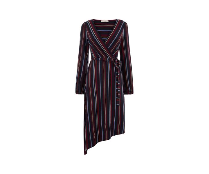 Oasis Collegiate Stripe Wrap Dress