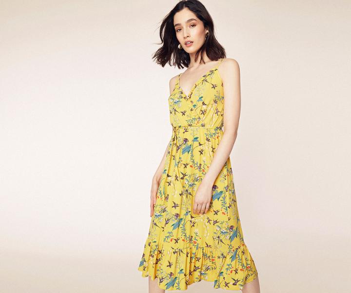 Oasis Botanical Floral Wrap Dress