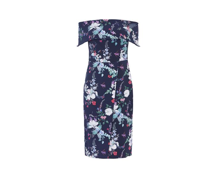 Oasis Bloom Bardot Pencil Dress