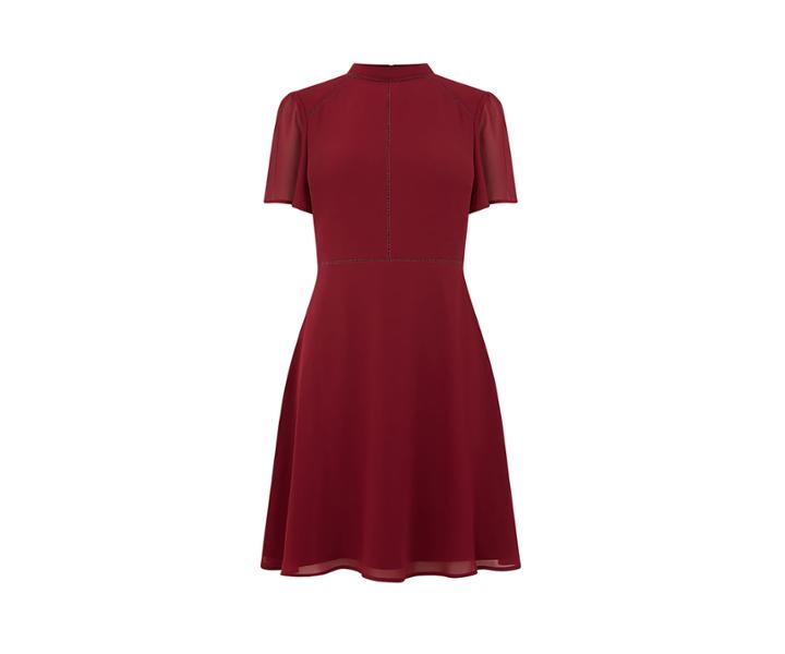 Oasis High Neck Chiffon Skater Dress