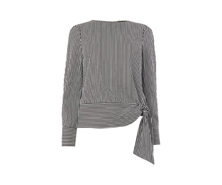 Oasis Sash Tie Ticking Stripe Top