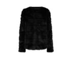 Oasis Black Banded Fur Coat