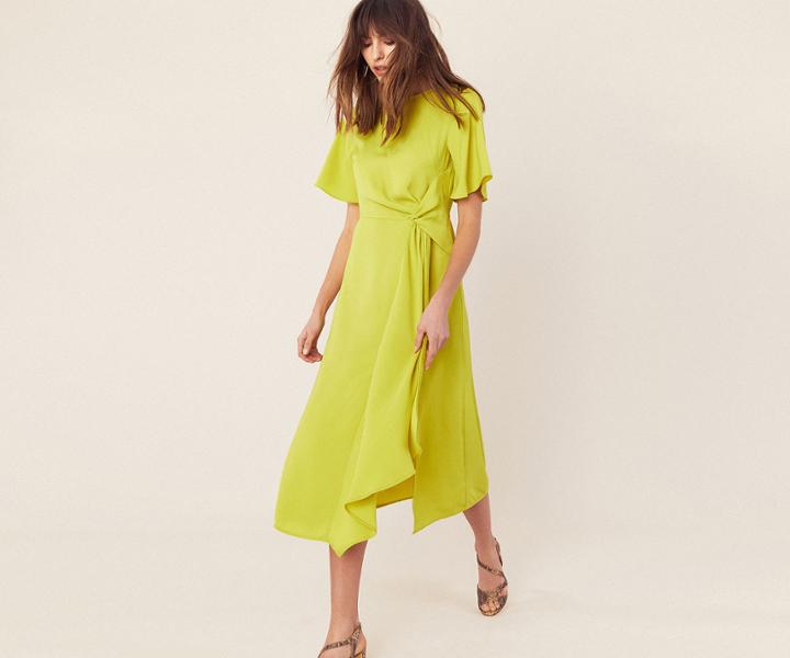 Oasis Twist Wrap Midi Dress