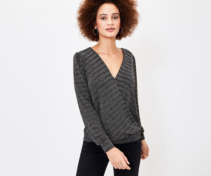 Oasis Metallic Chain Wrap Top