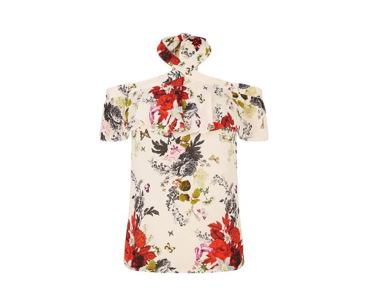 Oasis Floral Frill Bardot Top