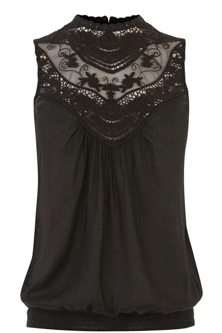 Oasis Lace Black Shell Top