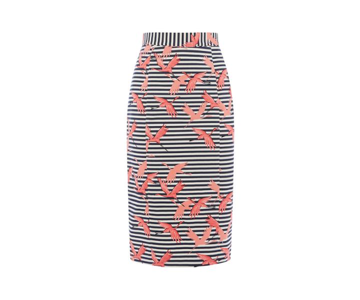 Oasis Flamingo Pencil Skirt