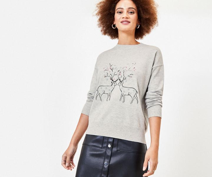 Oasis Reindeer Sparkle Jumper