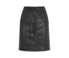 Oasis Faux Leather Drawstring Skirt