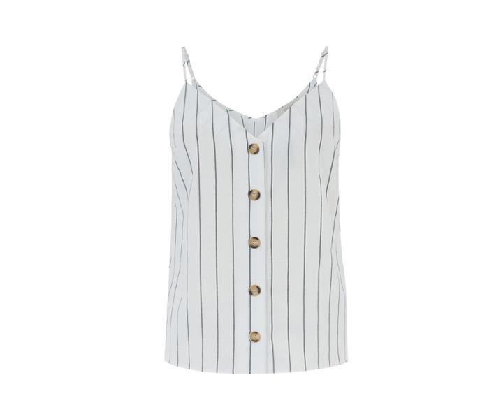 Oasis Linen Look Stripe Button Cami