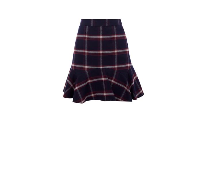 Oasis Merlot Check Flippy Skirt